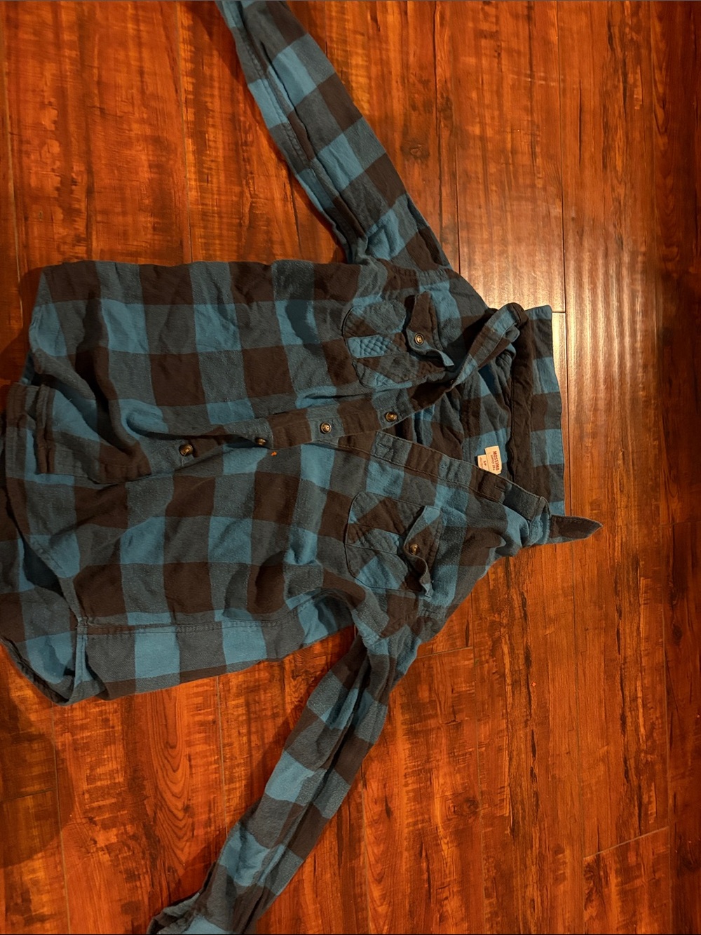 Mossimo Supply Co. Blue and Black Buffalo Plaid Button-Down Shirt